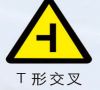 右T型交叉标志,警告、警示标志